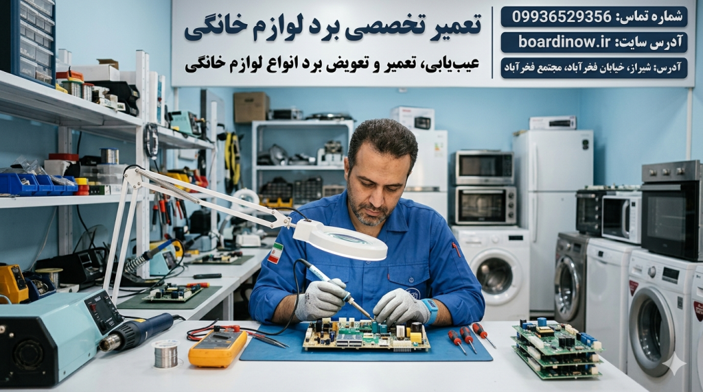 تعمیر برد الکترونیکی انواع لوازم خانگی در شیراز