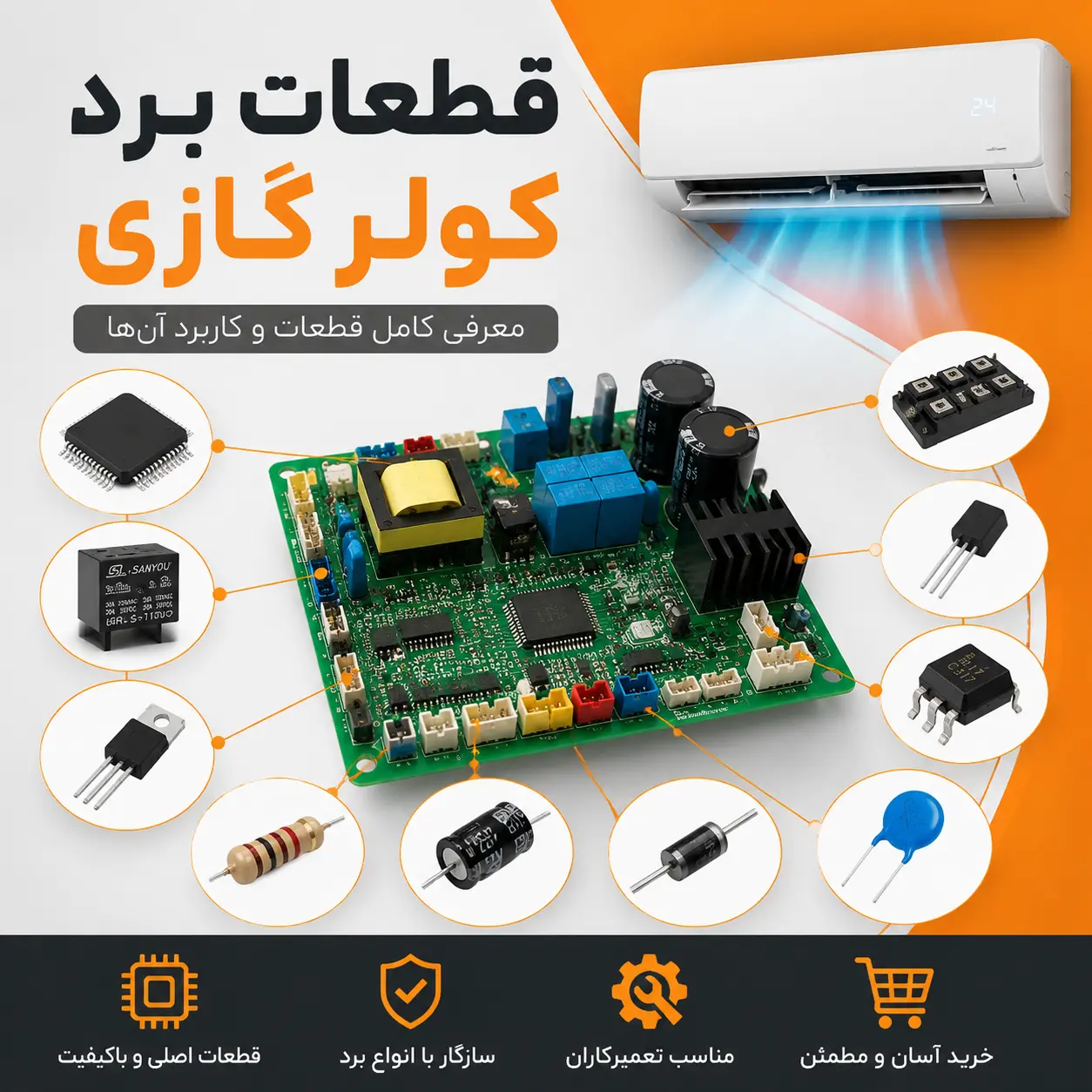 قطعات برد کولر گازی